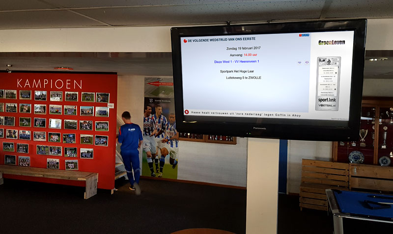 Narrowcasting TekstTV Noordoost bij VV Heerenveen